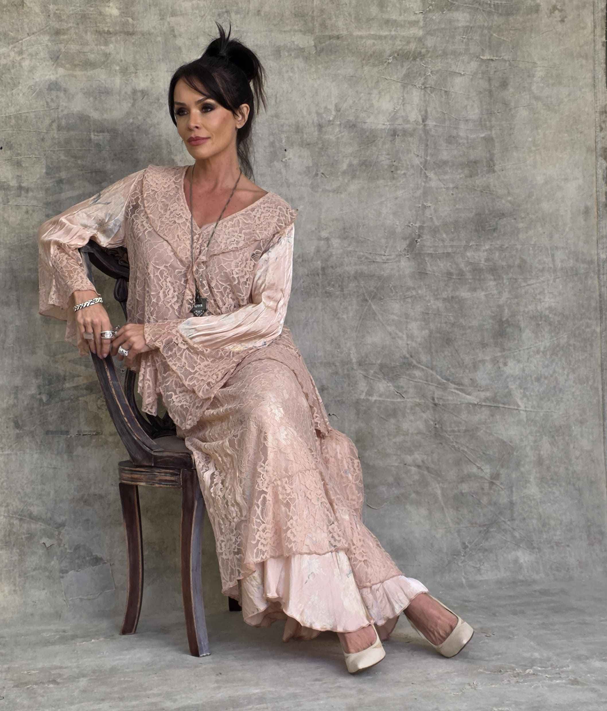 conjunto saia renda com suave estampa floral - Imagem 6