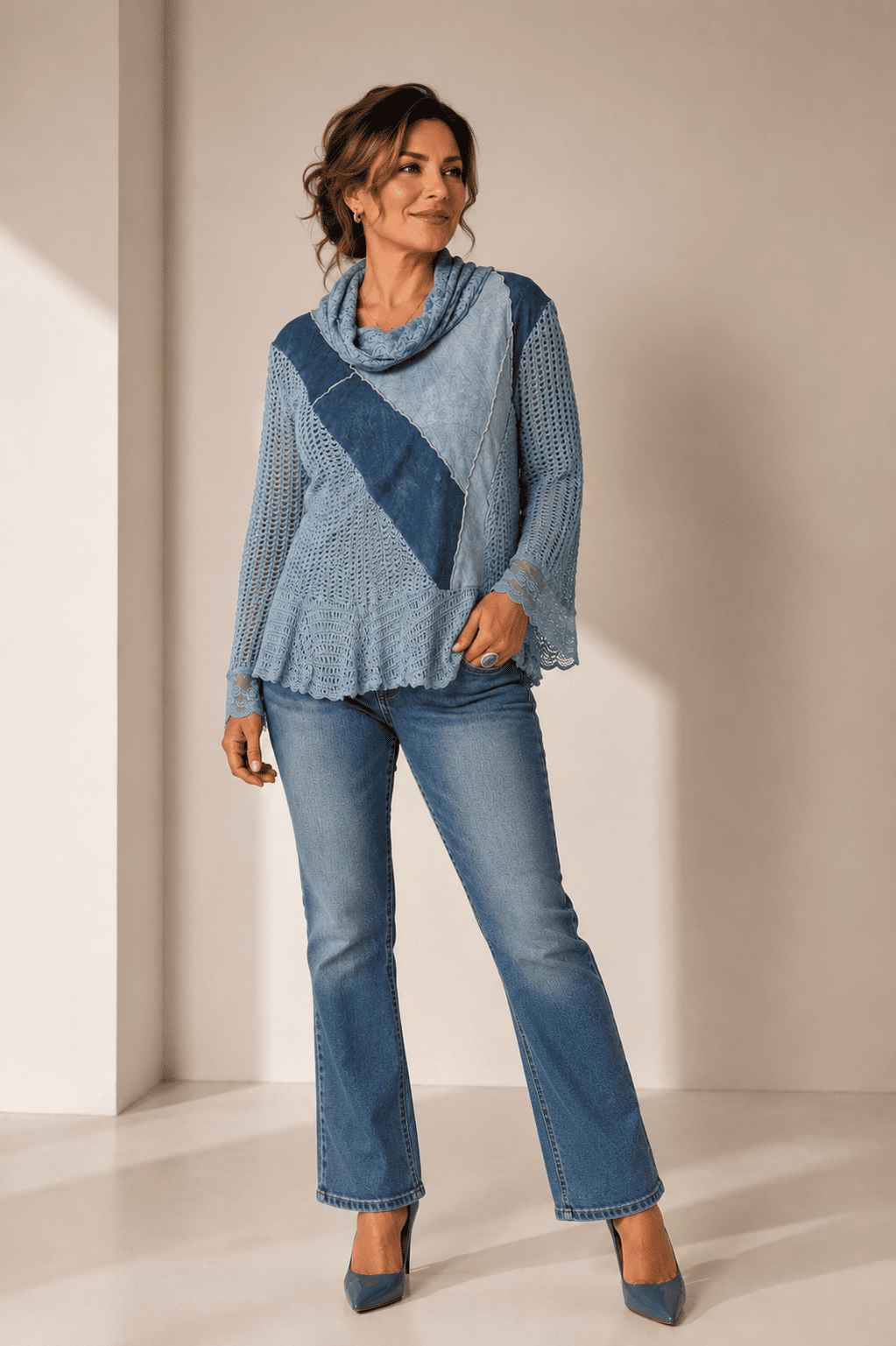 blusa índigo blue boho chic