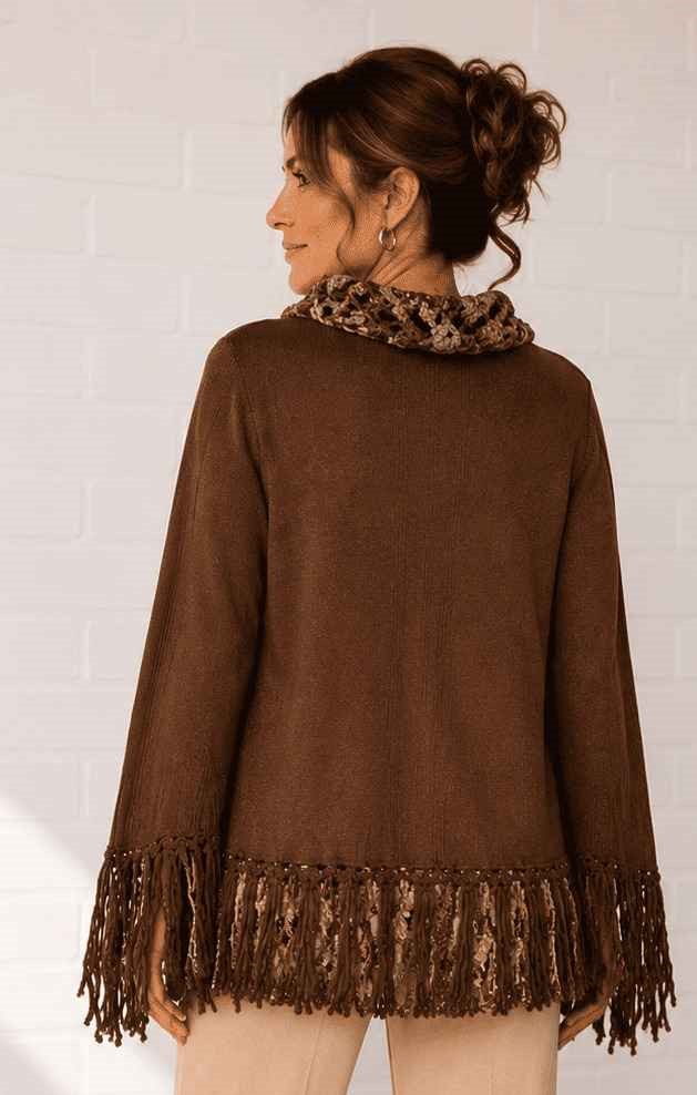 blusa malharia & tricot artesanal gola role - Imagem 2