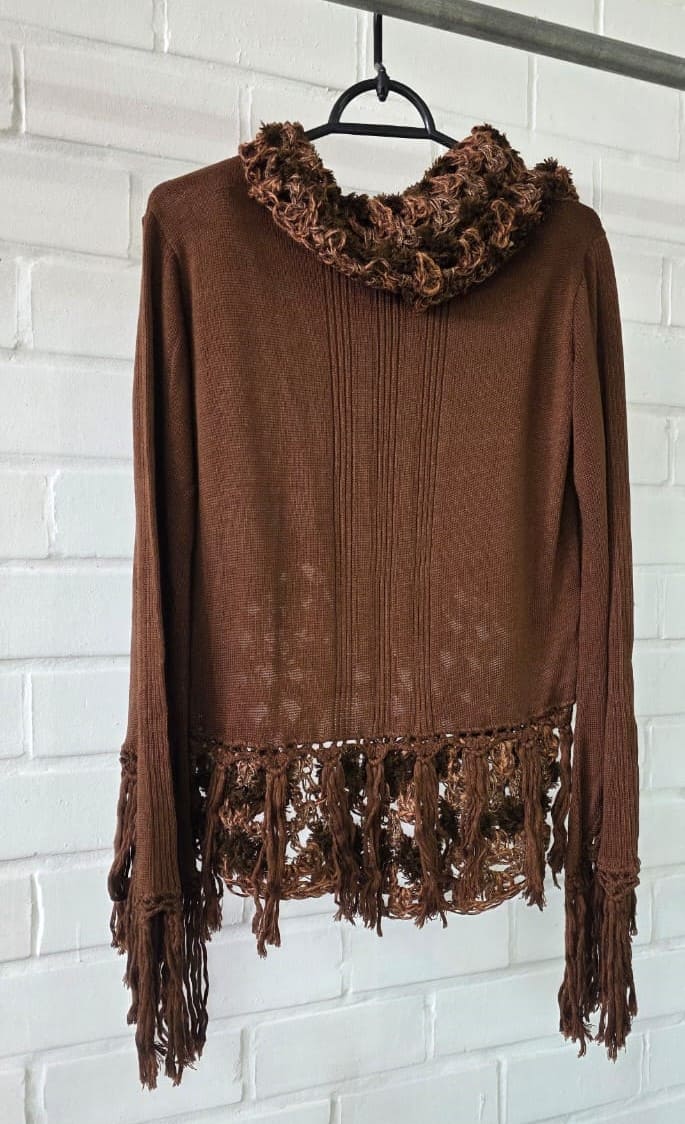 blusa boho malha tricot artesanal - Imagem 4