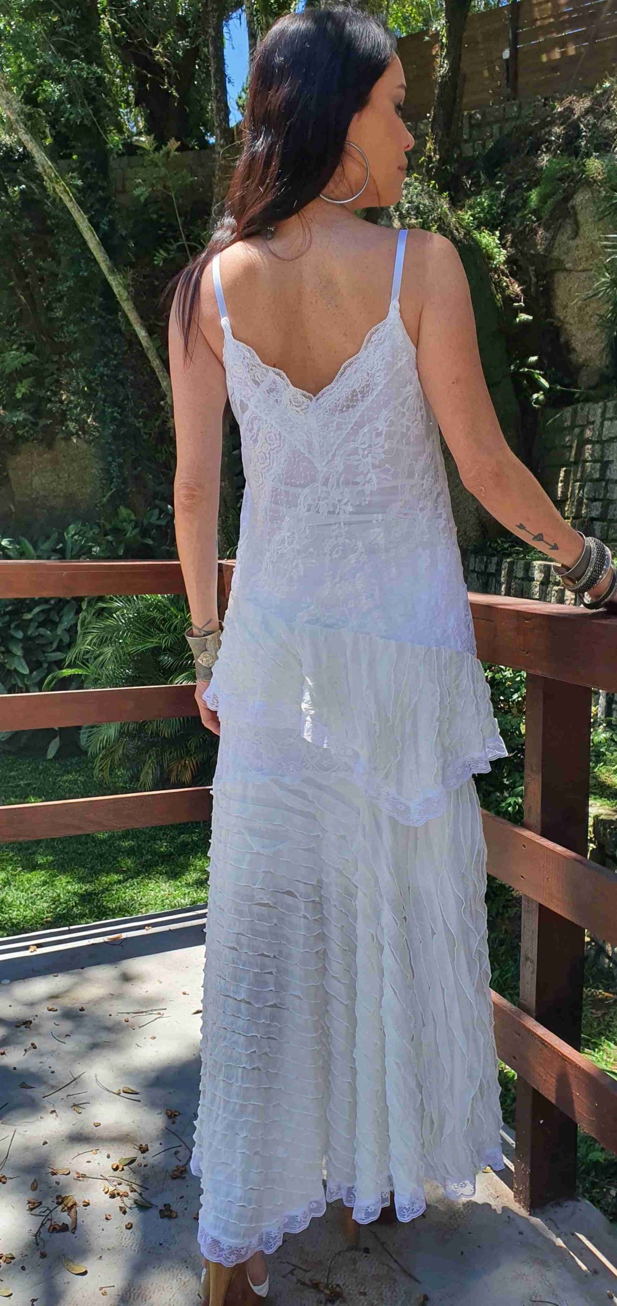 conjunto branco regata alcinha de bico - Imagem 2