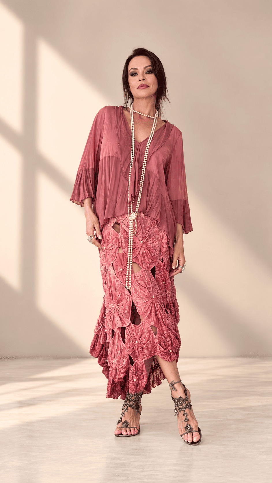 conjunto boho chic saia fuxico - Imagem 2