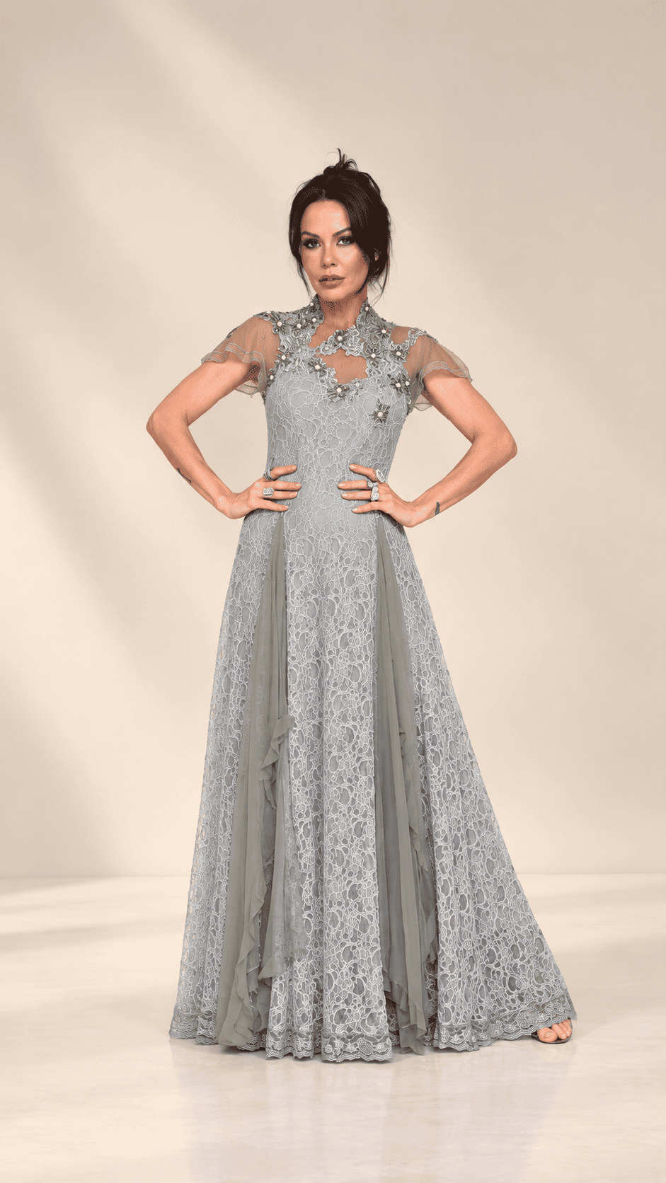 vestido de festa bordado