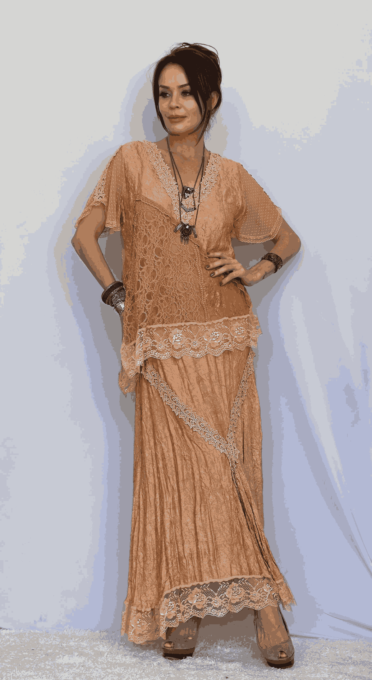 conjunto de saia renda boho laranja - Imagem 3
