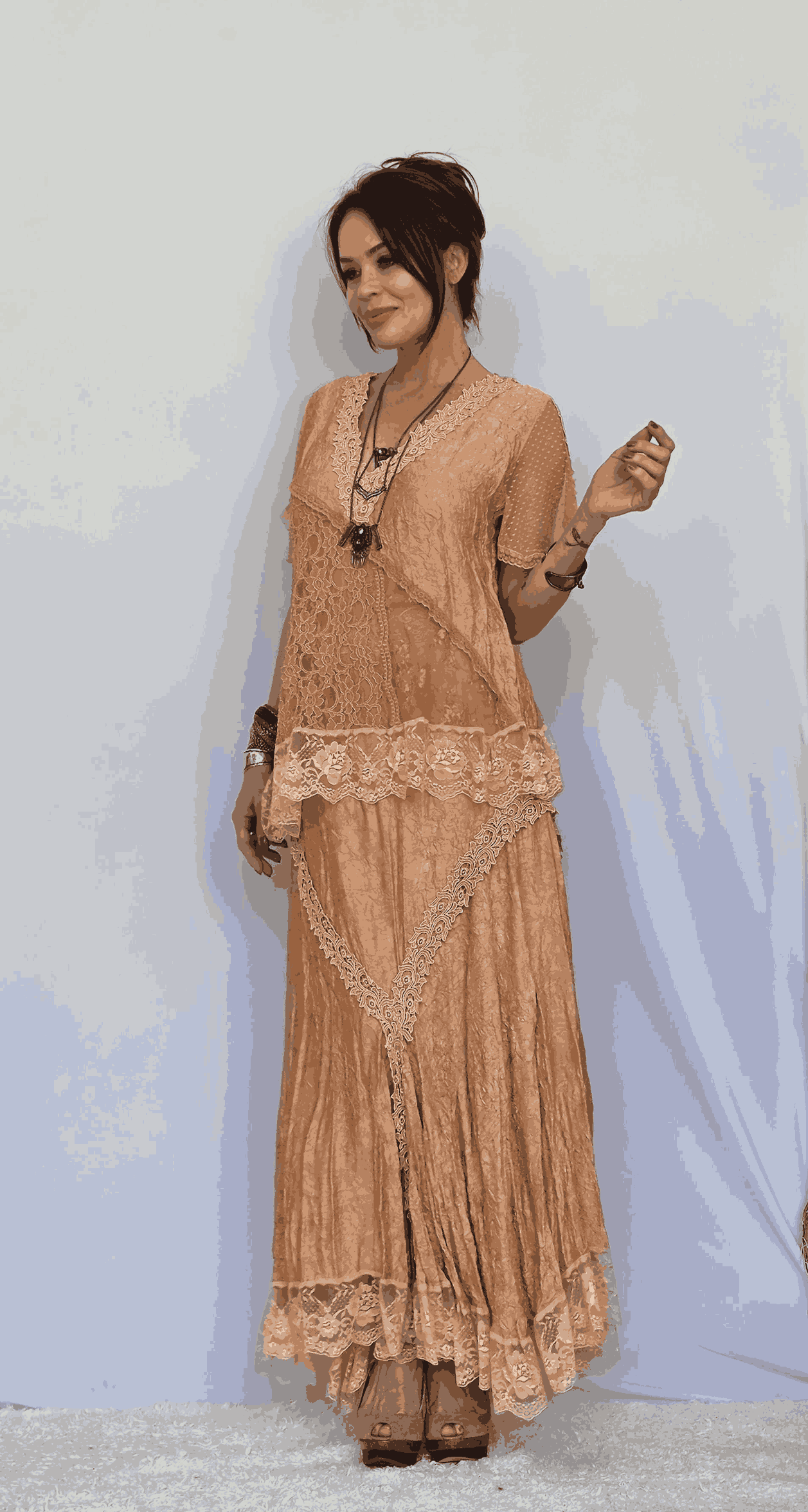 conjunto de saia renda boho laranja - Imagem 4