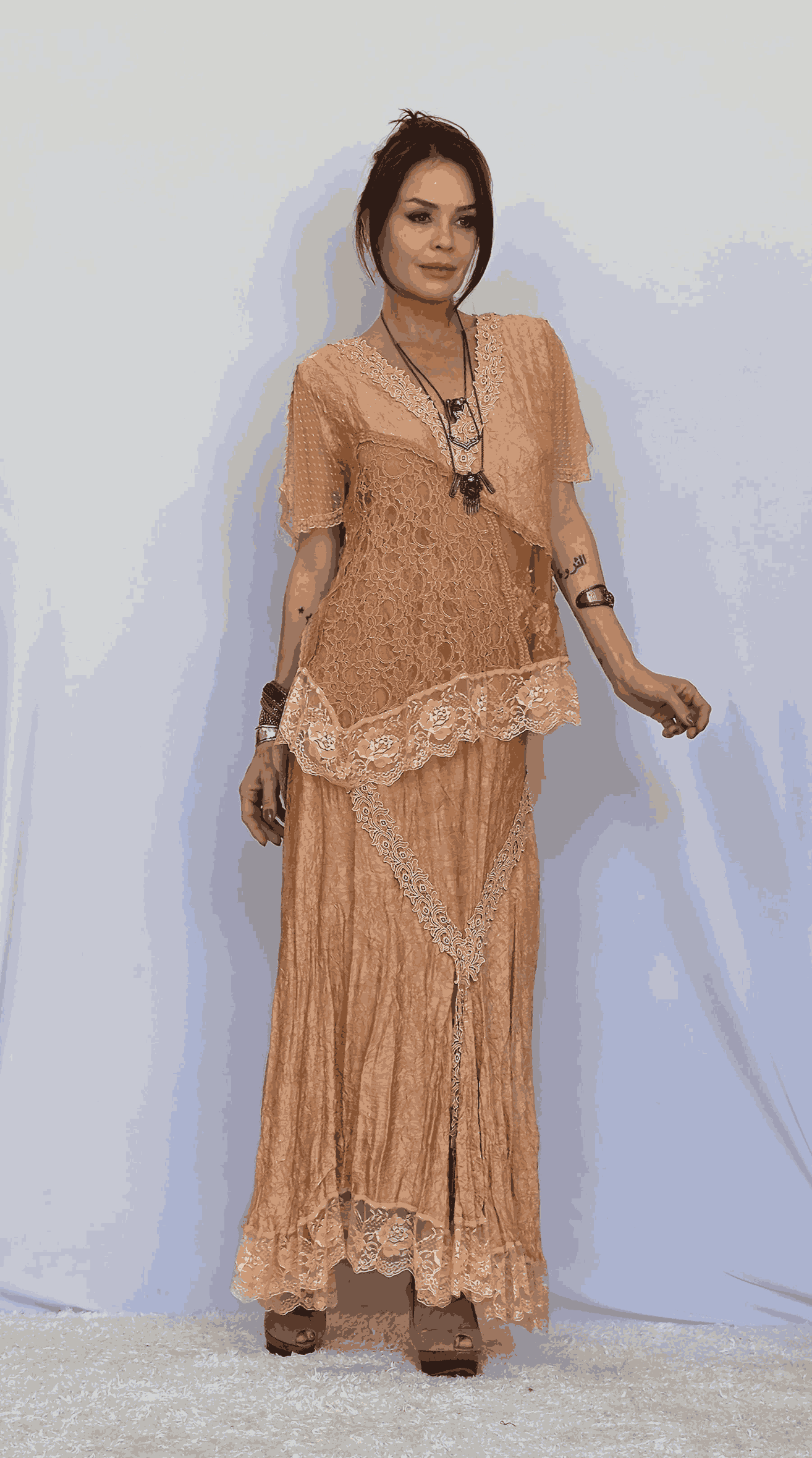 conjunto de saia renda boho laranja - Imagem 5