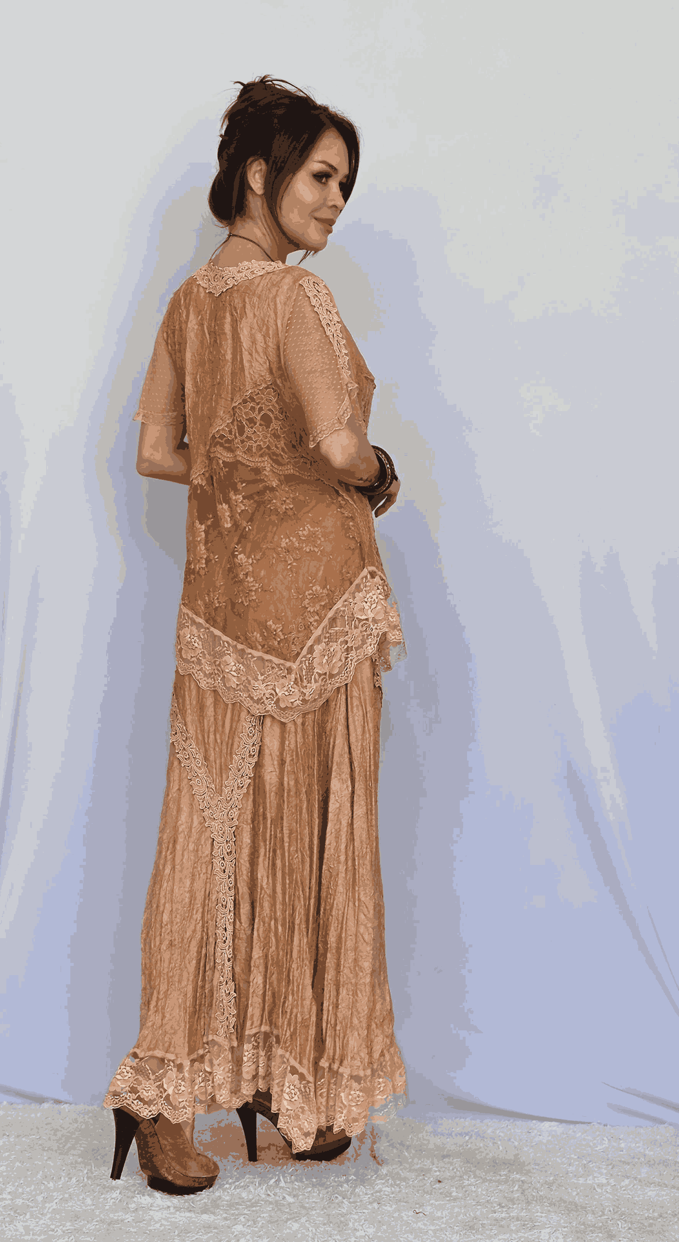 conjunto de saia renda boho laranja - Imagem 2