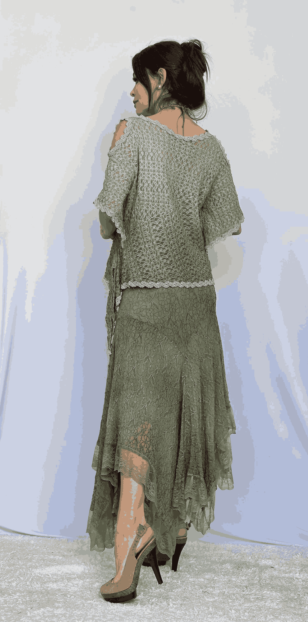 conjunto saia midi ombro vazado - Imagem 6