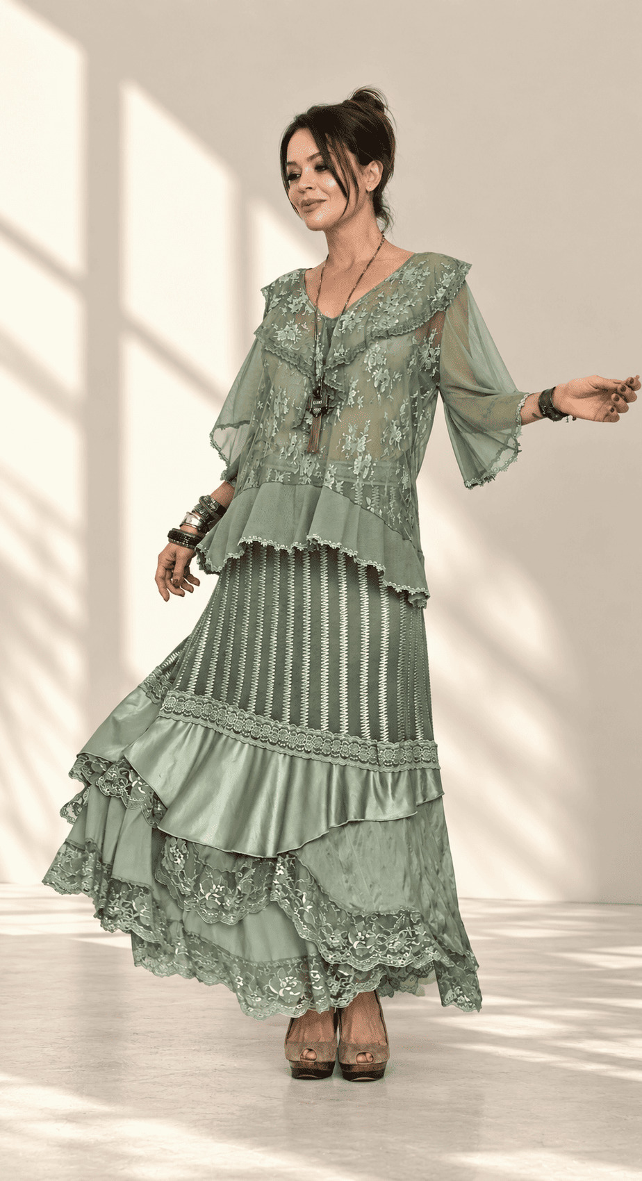 conjunto de saia verde oliva