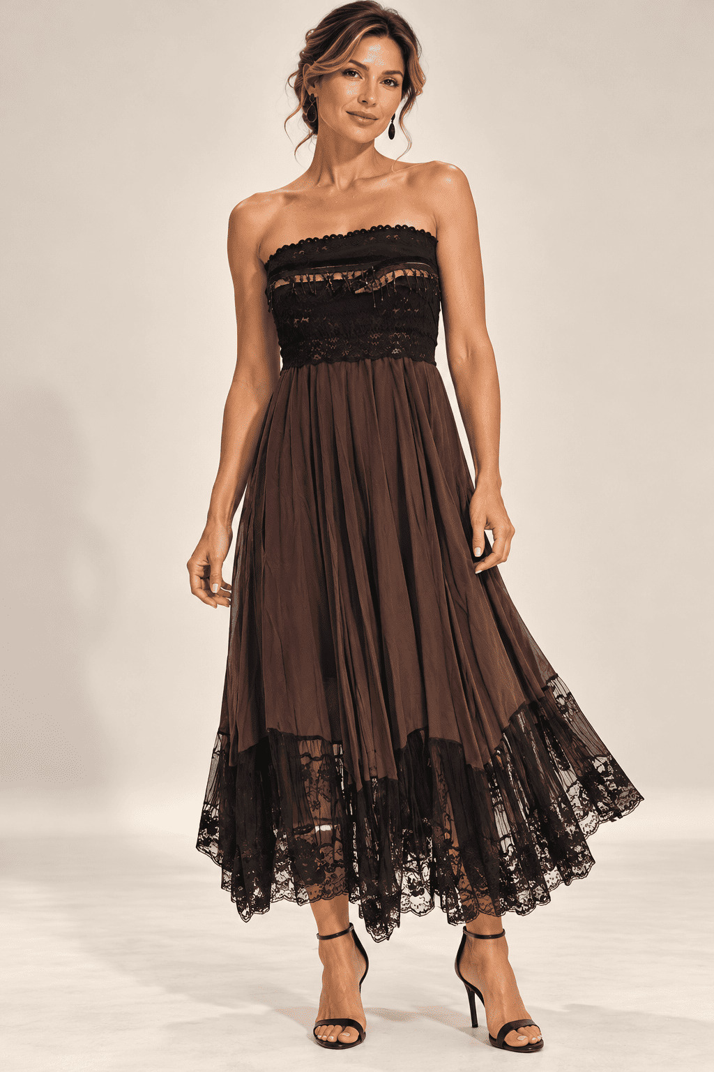 vestido tomara que caia midi